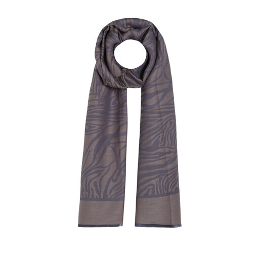 Misty Lilac Zebra Print Cotton Silk Scarf
