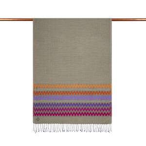 Misty Lilac Zizgag Silk Scarf - Thumbnail