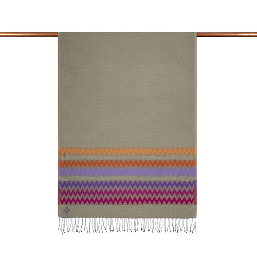 Misty Lilac Zizgag Silk Scarf