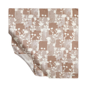  Misty Mink Vintage Silhouette Print Silk Twill Scarf - Thumbnail