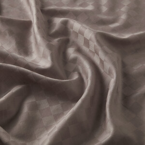 Misty Pink Checkered Cotton Silk Scarf - Thumbnail