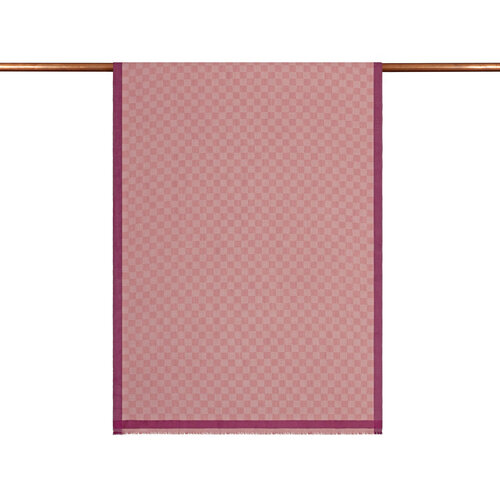 Misty Pink Checkered Wool Silk Scarf