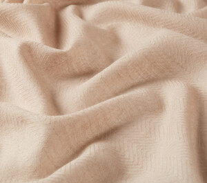 Misty Pink Herringbone Patterned Wool Silk Shawl - Thumbnail