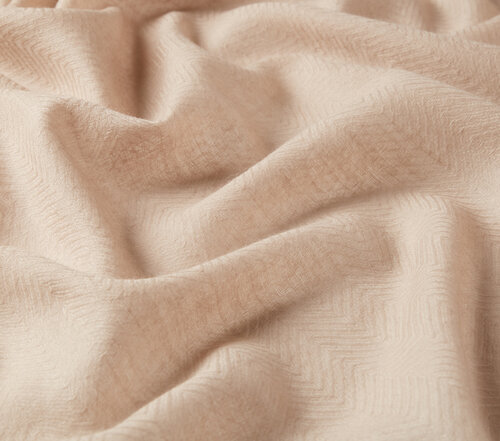 Misty Pink Herringbone Patterned Wool Silk Shawl
