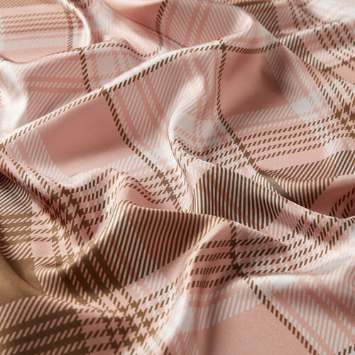 Misty Pink London Plaid Silk Twill Scarf