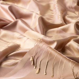 Misty Pink Royal Garden Jacquard Silk Scarf - Thumbnail