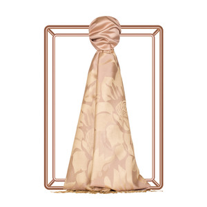 Misty Pink Royal Garden Jacquard Silk Scarf - Thumbnail