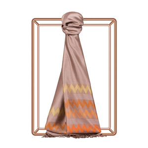 Misty Pink Zigzag Silk Scarf - Thumbnail