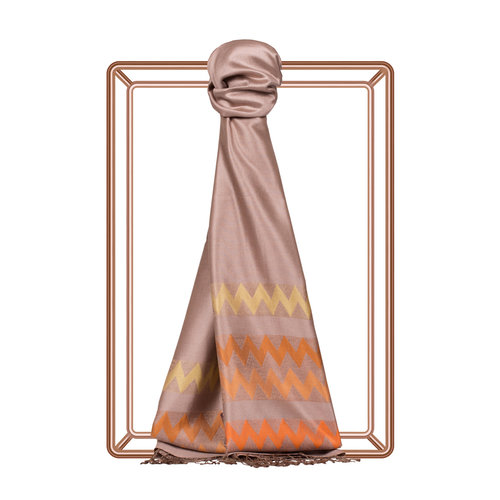 Misty Pink Zigzag Silk Scarf