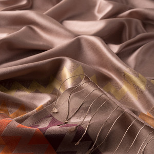 Misty Pink Zigzag Silk Scarf - Thumbnail