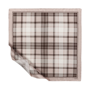 Misty Powder Pink London Plaid Silk Twill Scarf - Thumbnail