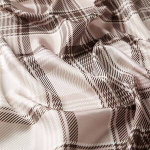 Misty Powder Pink London Plaid Silk Twill Scarf - Thumbnail