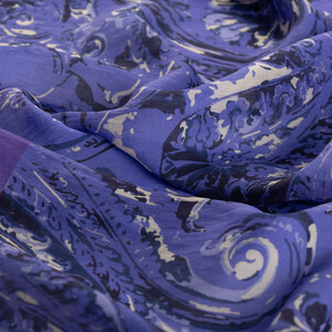 Mor Esinti Desenli Tensel Şal - Thumbnail