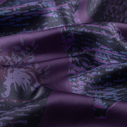 Mor Menekşe Tikina Tivil İpek Eşarp