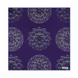 ipekevi - Morcivert Telkari Saten İpek Mendil