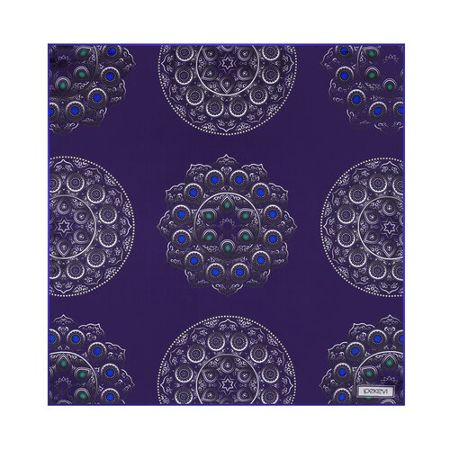 Morcivert Telkari Saten İpek Mendil