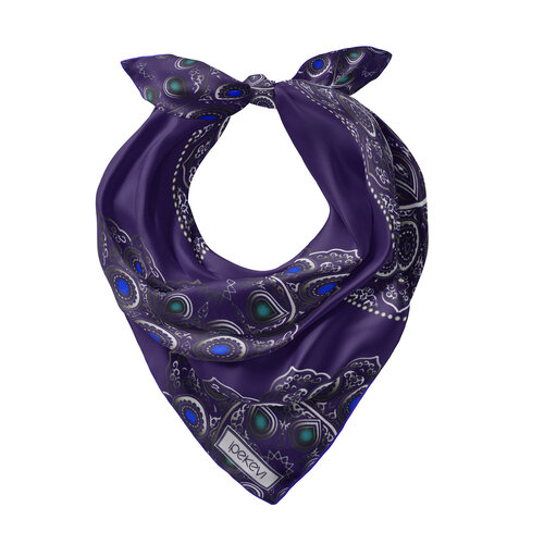 Morcivert Telkari Saten İpek Mendil