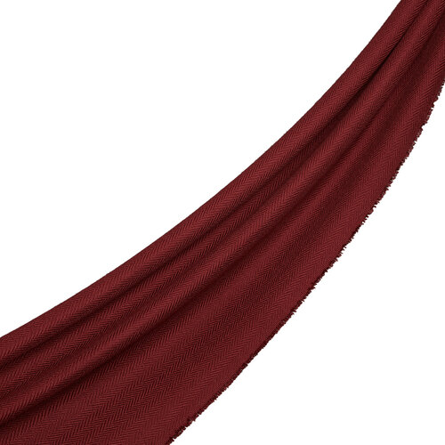 وشاح صوف رجالي بنقشة متعرجة لون عنابي