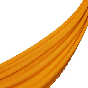 Mustard Yellow Cashmere Wool Silk Scarf - Thumbnail