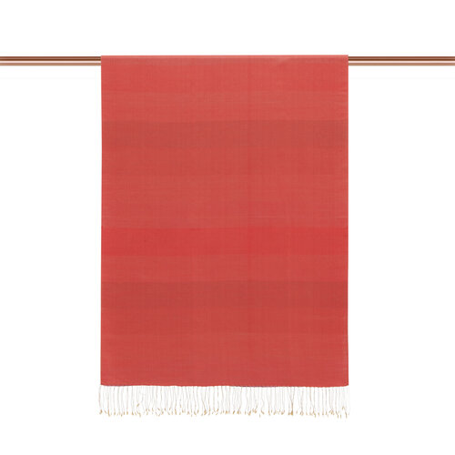 شال حرير فاخر ذو وجهين مخطط لون أحمر