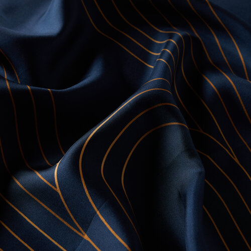 Navy Aqueduct Print Silk Twill Scarf