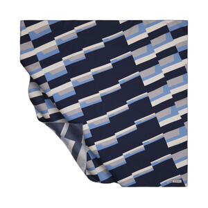 Navy Blue Endless Twill Silk Scarf - Thumbnail