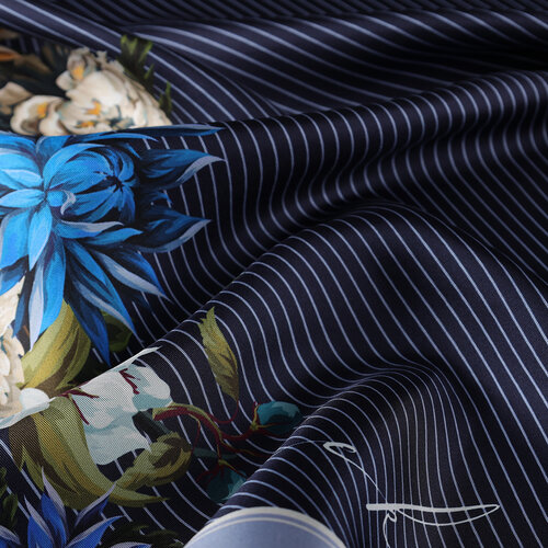 Navy Blue Eva Twill Silk Scarf