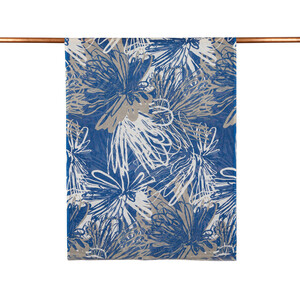 Navy blue Flower Shadow Print Modal Cotton Scarf - Thumbnail