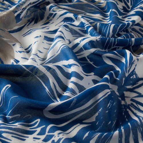 Navy blue Flower Shadow Print Modal Cotton Scarf