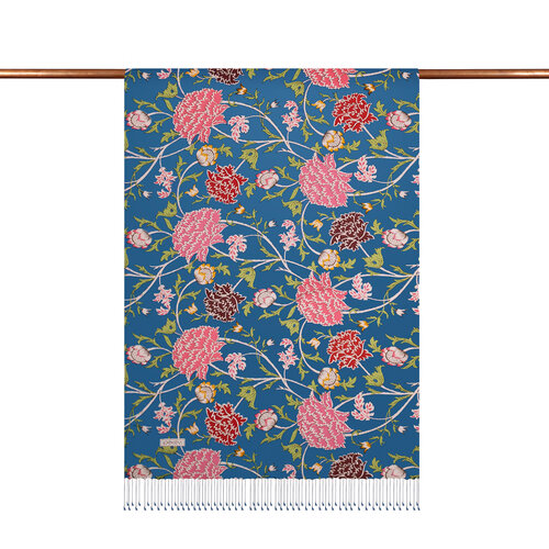 Navy Blue Lavinia Patterned Silk Scarf