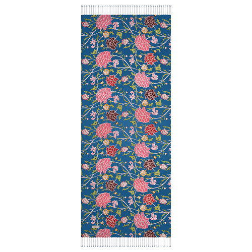 Navy Blue Lavinia Patterned Silk Scarf