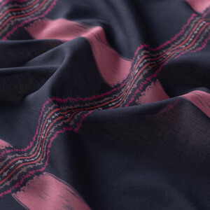 ipekevi - Navy Blue Rhythm Cotton Scarf (1)