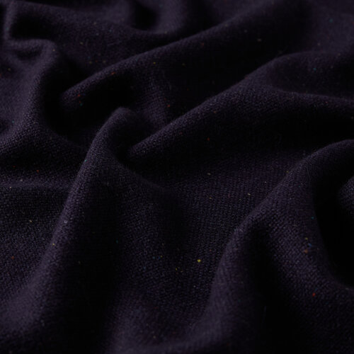 Navy Cashmere Wool Silk Dot Scarf 