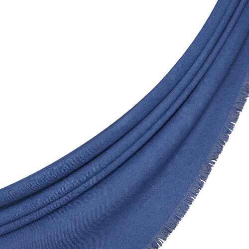 Navy Cashmere Wool Silk Scarf