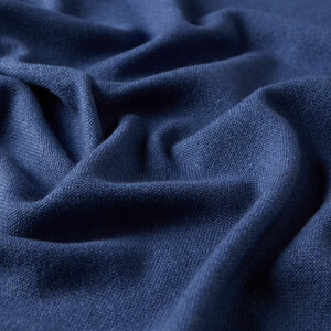 Navy Cashmere Wool Silk Scarf - Thumbnail