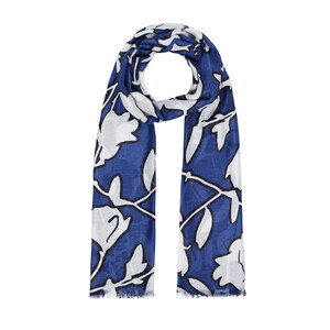 Navy Contour Print Scarf - Thumbnail