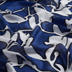 Navy Contour Print Scarf - Thumbnail