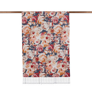 ipekevi - Navy Floral Chaos Print Silk Scarf (1)