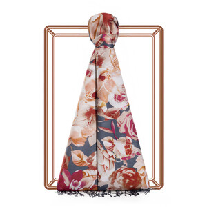 ipekevi - Navy Floral Chaos Print Silk Scarf