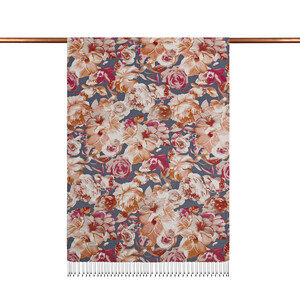 ipekevi - Navy Floral Chaos Print Silk Scarf (1)