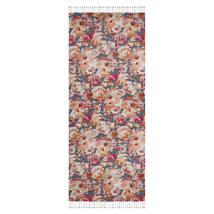 Navy Floral Chaos Print Silk Scarf - Thumbnail