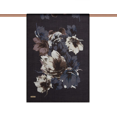 Navy Florescence Print Tencel Scarf