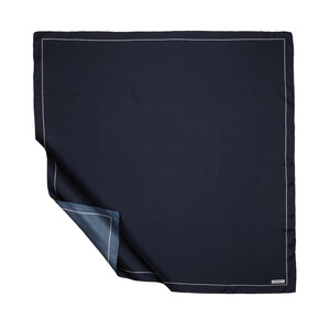 Navy Frame Silk Twill Scarf - Thumbnail