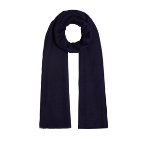 ipekevi - Navy Herringbone Patterned Wool Silk Shawl (1)