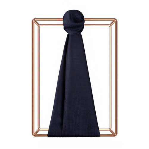 Navy IE Monogram Cotton Silk Scarf