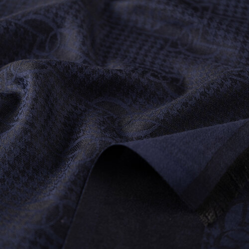 Navy IE Monogram Cotton Silk Scarf