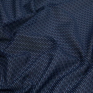 Navy Indıgo Striped Cotton Scarf - Thumbnail