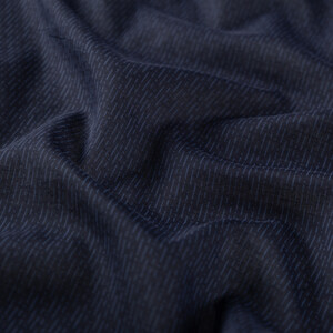 Navy Indıgo Striped Cotton Scarf - Thumbnail