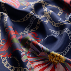 Navy Jewellery Dream Twill Silk Scarf - Thumbnail