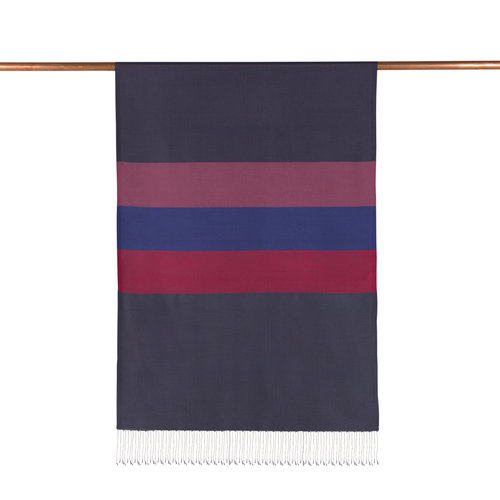 Navy Kushak Striped Silk Scarf